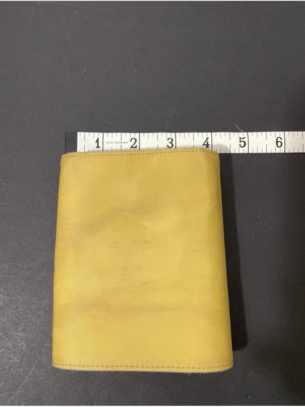 PRADA Triangle Logo Fold Wallet Nylon Butter Yellow ✨USED - Authentic - Picture 7 of 7